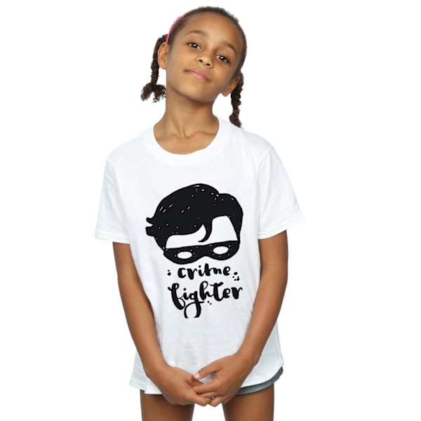 DC Comics Girls Batman Crime Fighter Sketch Bomull T-shirt 9-11 White 9-11 Years