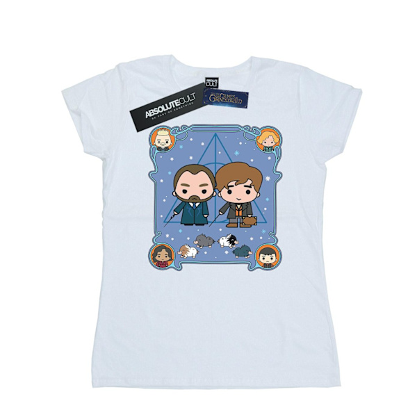 Fantastiska vidunder Kvinnor/Damer Chibi Newt Och Dumbledore Bomull White M