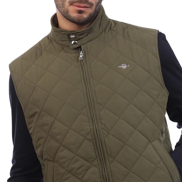 Gant Herr Quilted Gilet S Grön Green S