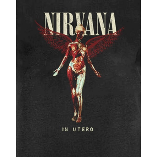 Amplified Womens/Ladies In Utero Nirvana T-Shirt Klänning M Charco Charcoal M