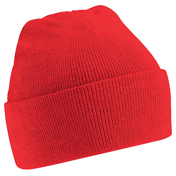 Beechfield Soft Feel Stickad Vintermössa En Storlek Ljusröd Bright Red One Size