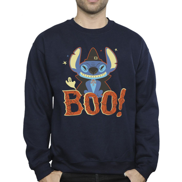 Disney Herr Lilo & Stitch Boo! Sweatshirt 5XL Marinblå Navy Blue 5XL