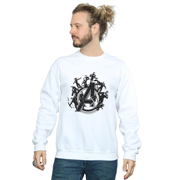 Marvel Mens Avengers Endgame Hero Circle Sweatshirt S Vit White S