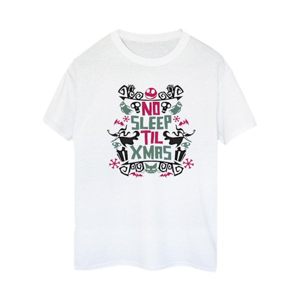 Disney Dam/Damer The Nightmare Before Christmas No Sleep Til Xmas Bomull Boyfriend T-shirt XXL Vit White XXL