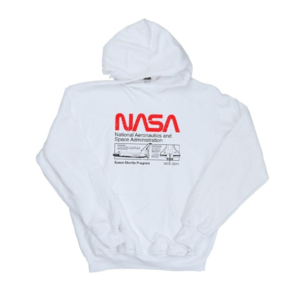 NASA Herr Space Shuttle Hoodie L Vit White L