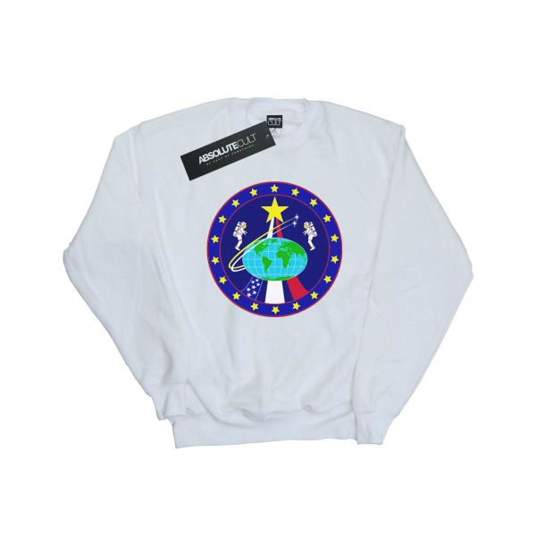 NASA Dam/Dam Klassisk Globe Astronauts Sweatshirt M Vit White M