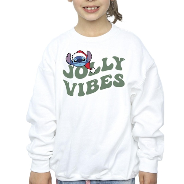 Disney Girls Lilo & Stitch Jolly Chilling Vibes Sweatshirt 7-8 White 7-8 Years
