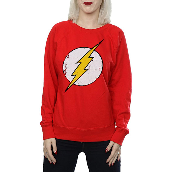 The Flash Dam/Damer Distressed Logo Bomullströja XXL R Red XXL