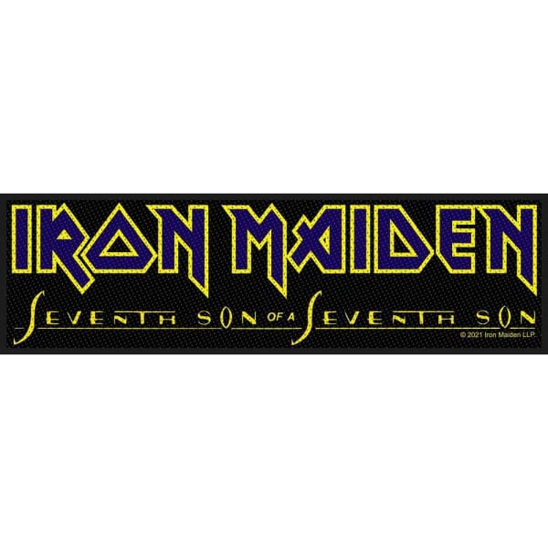 Iron Maiden Seventh Son Strip Logotyp Patch One Size Svart/Gul/ Black/Yellow/Blue One Size