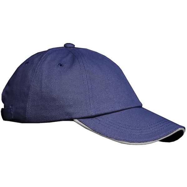Result Unisex Lågprofil Tung Borstad Bomulls Basebollkeps Wit Navy/White One Size