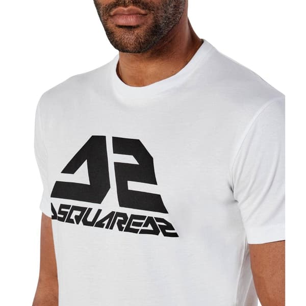 DSquared2 Herr T-shirt med djärv logotyp Cool Fit L Vit White L