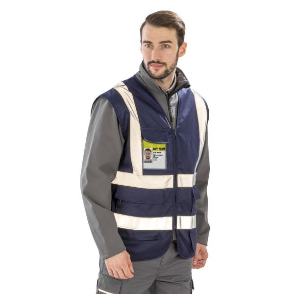 WORK-GUARD by Result Unisex Adult Heavy Duty Security Vest XL N Navy Blue XL