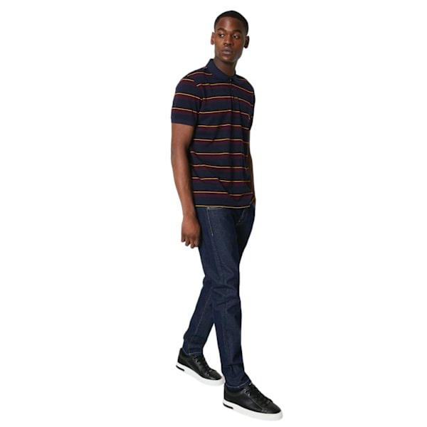 Maine Mens College Stripe Polo Shirt M Navy Navy M