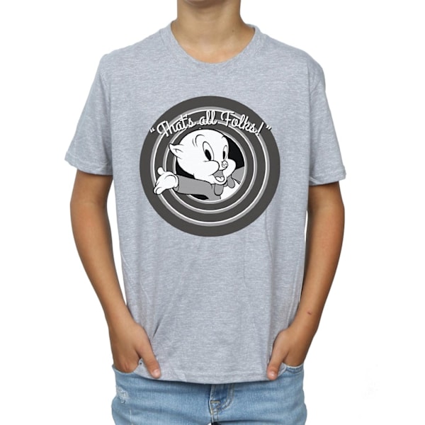 Looney Tunes Boys That´s All Folks Porky Pig T-Shirt 12-13 År Sports Grey 12-13 Years