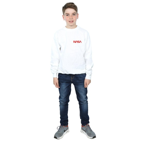 NASA Boys Modern Logo Chest Sweatshirt 7-8 år Vit White 7-8 Years