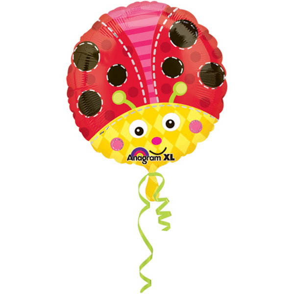 Amscan 18 tum rund folie ballong med nyckelpiga/bi, en storlek, röd/ Red/Yellow One Size