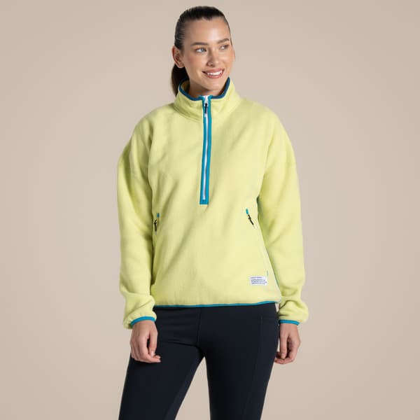Craghoppers Dam/Kvinnor CO2 Renu Technology Halvdragkedja Fleecetröja Key Lime 16 UK