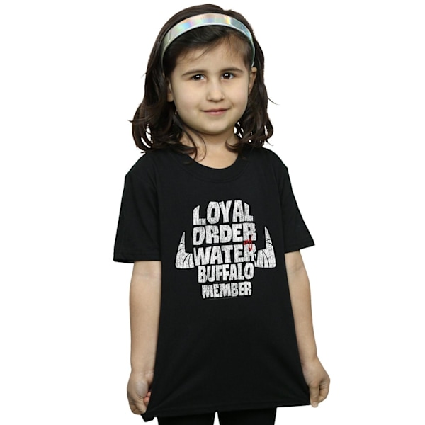 The Flintstones Girls Loyal Order Water Buffalo Member Bomull T-shirt Black 7-8 Years