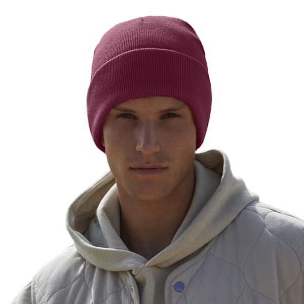 Beechfield Unisex Vuxen Original Cuffed Ekologisk Bomulls Mössa O Burgundy One Size