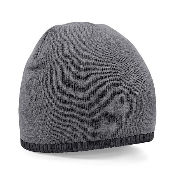 Beechfield Unisex Tvåfärgad Stickad Vintermössa En Storlek G Graphite Grey/Black One Size