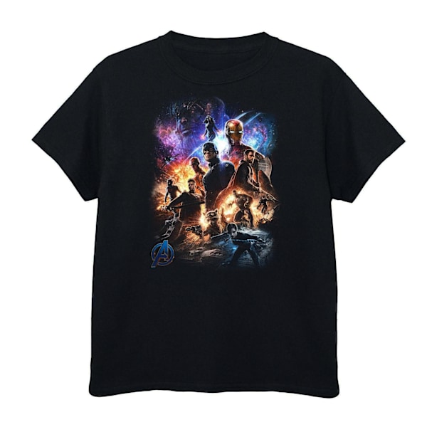 Avengers Endgame Pojkar Karaktärsmontering Bomulls T-shirt 12-13 År Black 12-13 Years