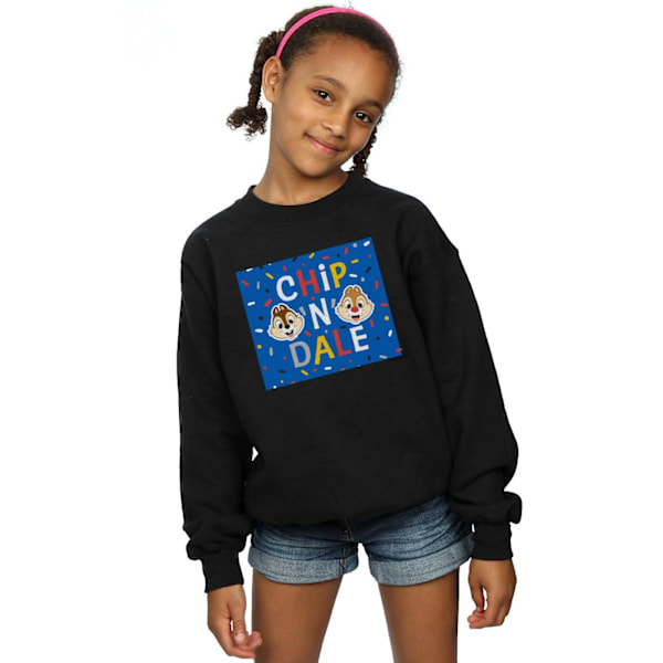 Disney Girls Chip N Dale Blå Ram Sweatshirt 12-13 År Svart Black 12-13 Years