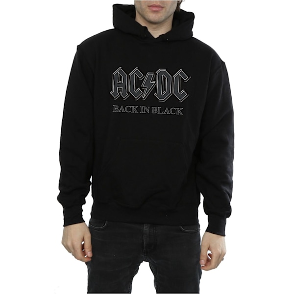 AC/DC Herr Back In Black Hoodie 3XL Svart Black 3XL