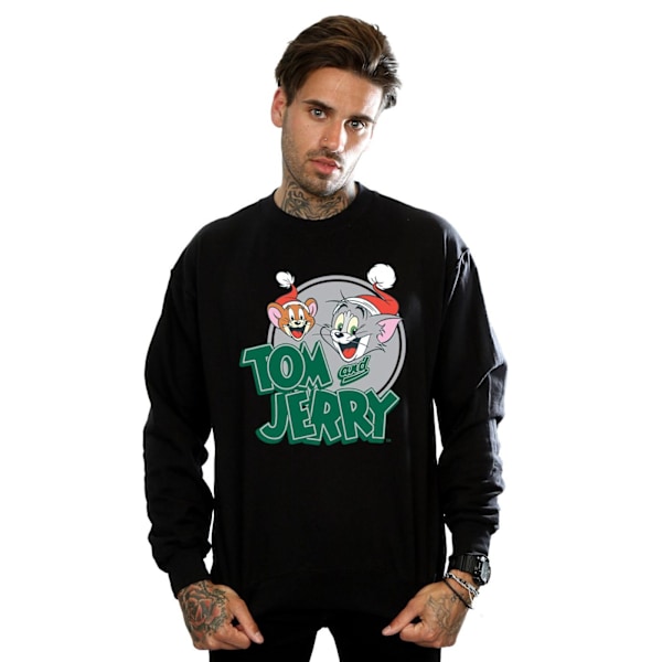 Tom And Jerry Herr Julhälsningar Sweatshirt 3XL Svart Black 3XL