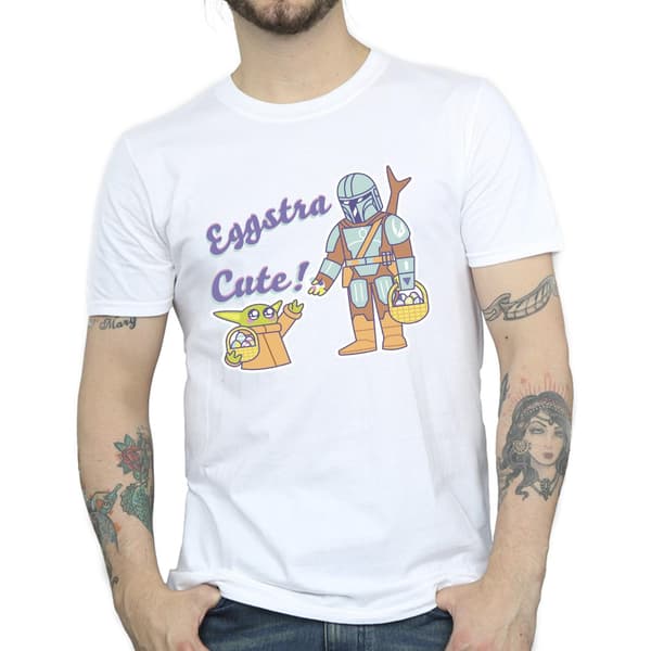 Star Wars Herr The Mandalorian Eggstra Cute Grogu T-Shirt M Vit White M