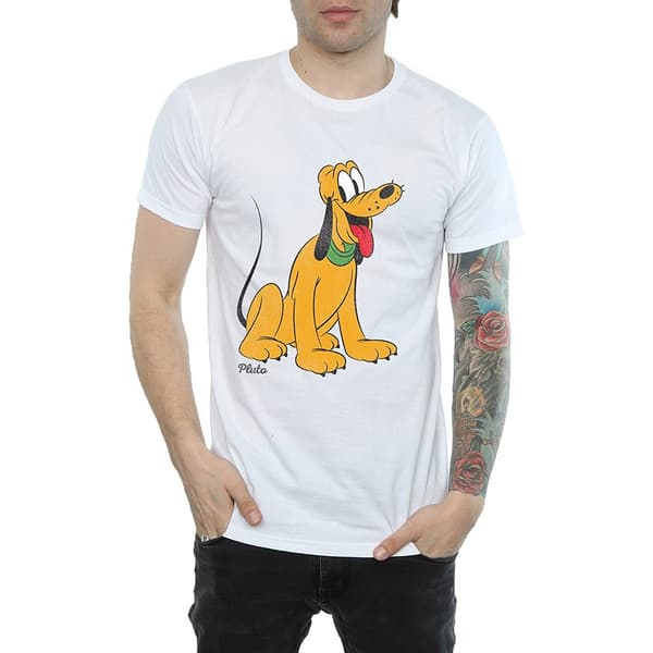 Disney Herr Klassisk Pluto T-shirt i Bomull 3XL Vit White 3XL
