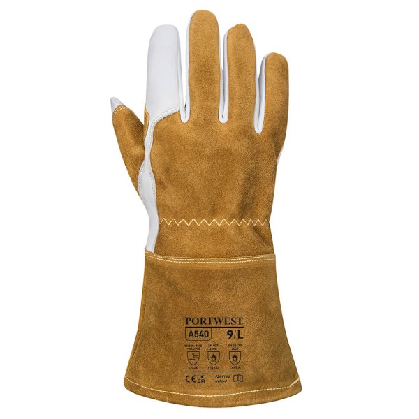 Portwest Unisex Adult Mig A540 Grain Leather Welding Gauntlets Brown XXL