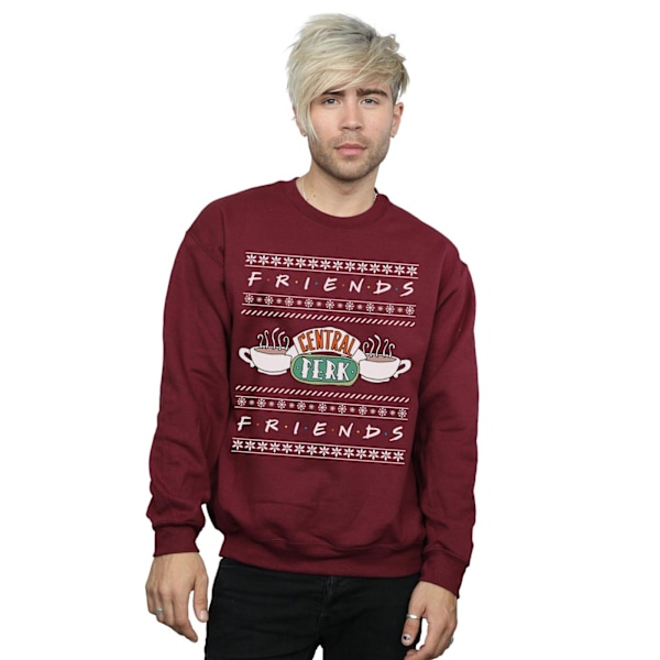 Friends Herr Fair Isle Central Perk Sweatshirt M Burgundy Burgundy M