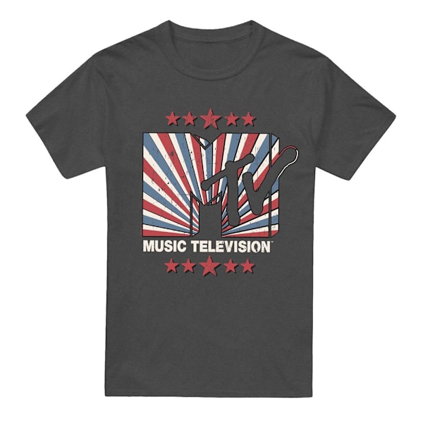 MTV Unisex Vuxen Americana T-Shirt XL Kolgrå Charcoal XL