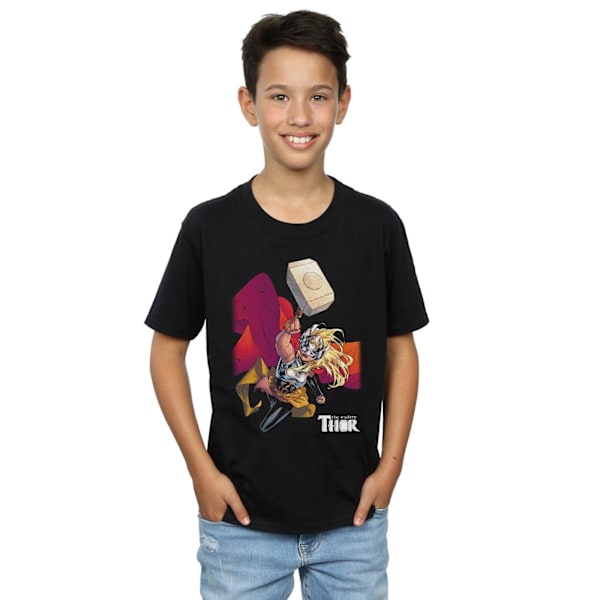 Marvel Boys The Mighty Thor Mjolnir T-shirt 12-13 år Svart Black 12-13 Years