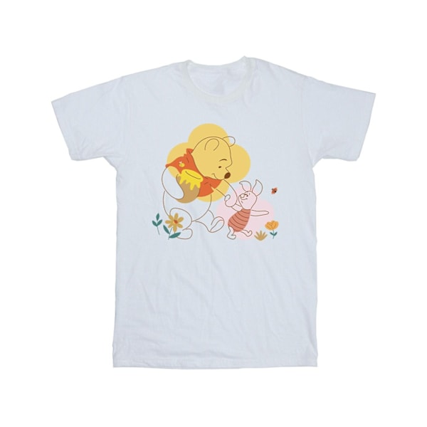 Disney Girls Winnie The Pooh Piglet Bomull T-shirt 5-6 år Vit White 5-6 Years