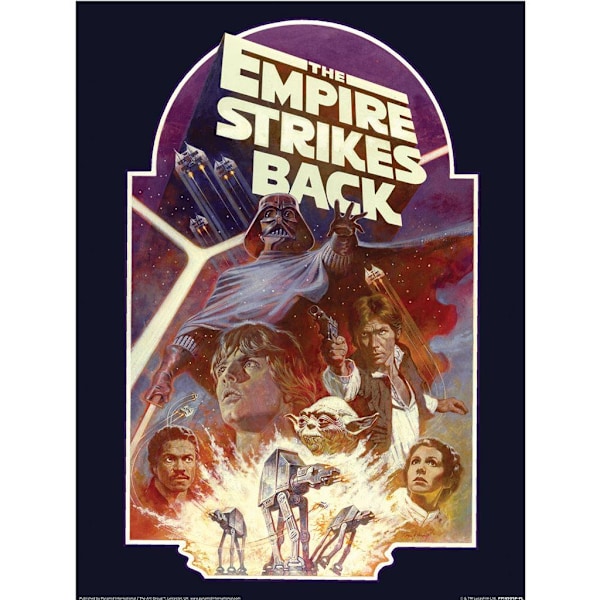 Star Wars Empire Strikes Back Block Print 40cm x 30cm Multicolo Multicoloured 40cm x 30cm