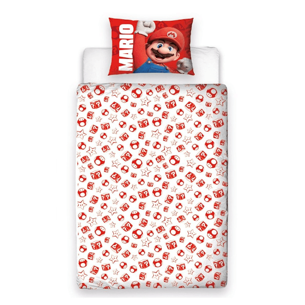 Super Mario Bros Jump Vändbart Påslakanset Enkelt Multico Multicoloured Single