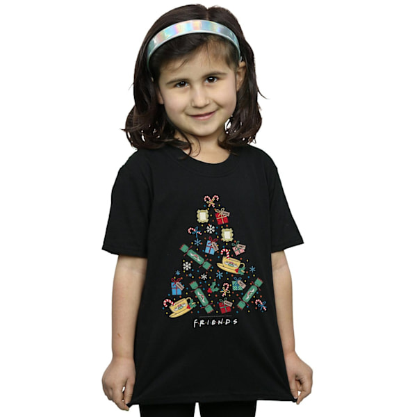 Friends Girls Julgran Bomull T-shirt 7-8 År Svart Black 7-8 Years