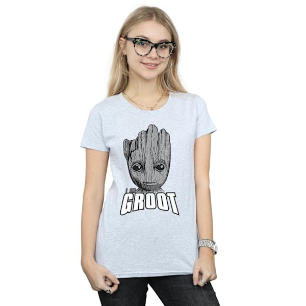 Marvel Dam/Kvinnor Guardians Of The Galaxy Groot Ansikte Bomull Sports Grey L
