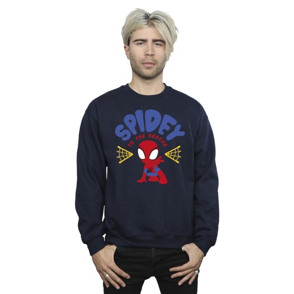Marvel Mens Spidey And His Amazing Friends Rescue Sweatshirt 5X Navy Blue 5XL