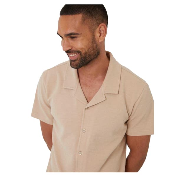 Threadbare Herr Embley Enfärgad Skjorta med Avslappnad Passform L Stone Stone L