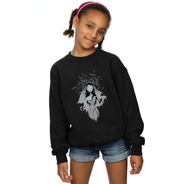 Corpse Bride Flickor Kråkslöja Sweatshirt 12-13 År Svart Black 12-13 Years