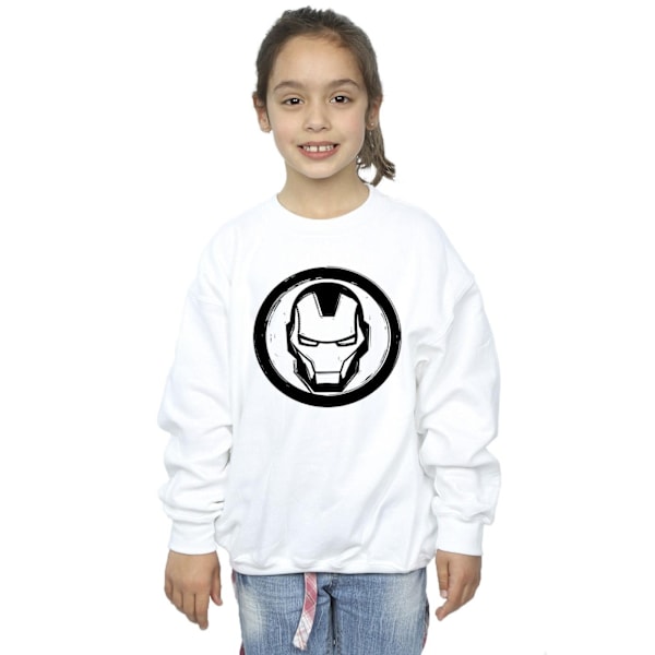 Marvel Girls Iron Man Bröstlogga Sweatshirt 9-11 År Vit White 9-11 Years