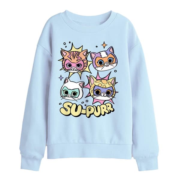 SuperKitties Barn/Kids Supurr Tröja 5-6 År Ljusblå Light Blue 5-6 Years