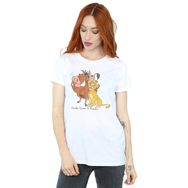 The Lion King Dam/Damer Classic Simba Timon & Pumba Bomull White 3XL