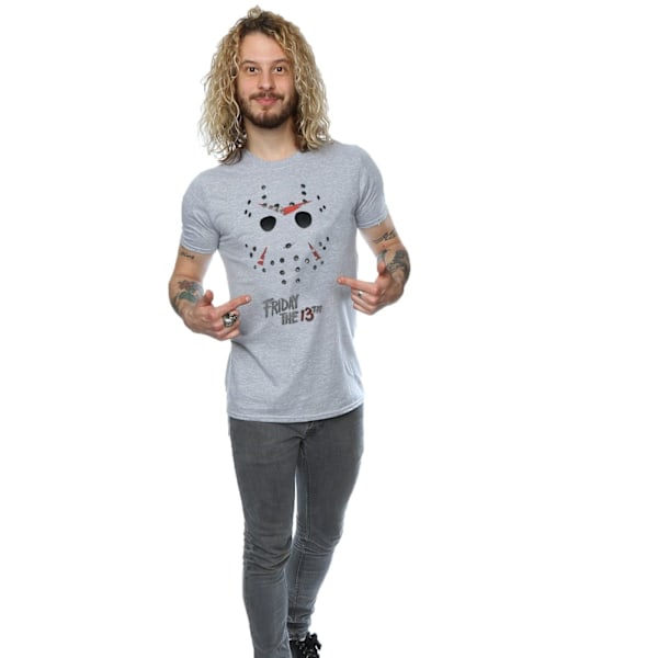 Fredag den 13:e herr Jason Hockey Mask T-shirt L Sports Grey Sports Grey L