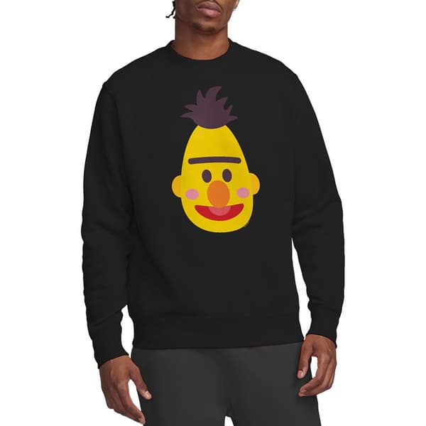 Sesamgatan Unisex Vuxen Kawaii Bert Ansikte Tröja M Svart Black M