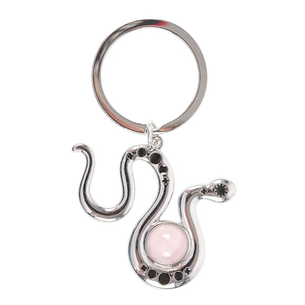Something Different Serpentin Orm Rosenkvarts Nyckelring One Si Silver/Pink One Size
