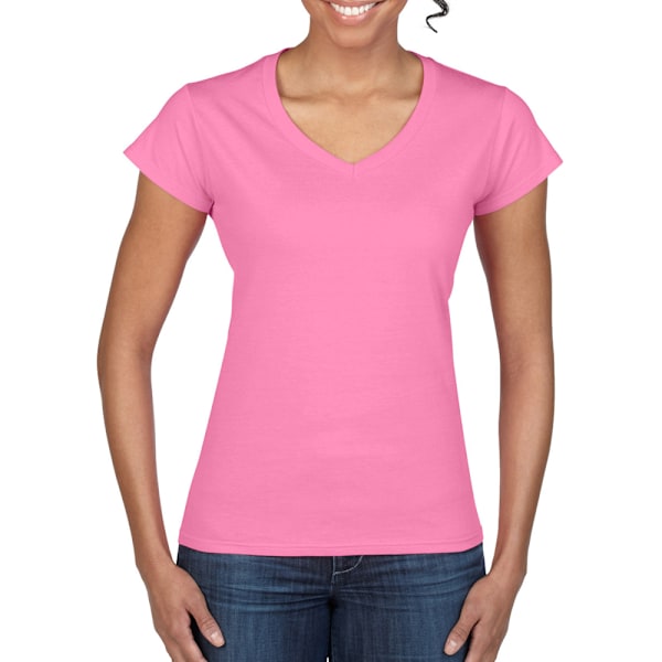 Gildan Ladies Soft Style Kortärmad V-ringad T-shirt L Azalea Azalea L