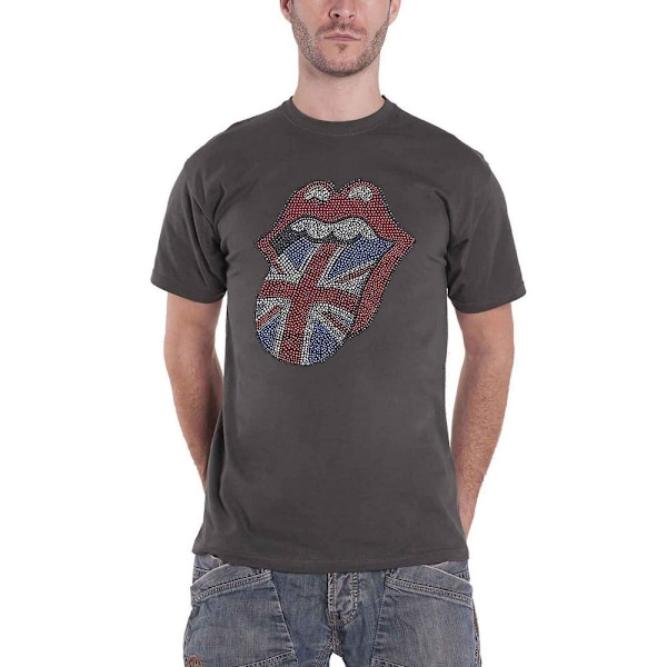 The Rolling Stones Unisex Adult Classic Embellished Cotton T-Sh Charcoal Grey S